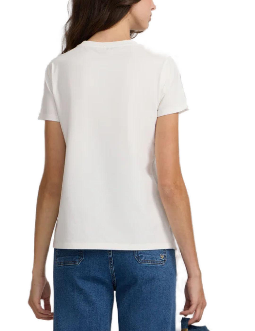 Camiseta Silbon raqueta cuadros cruda manga corta para mujer