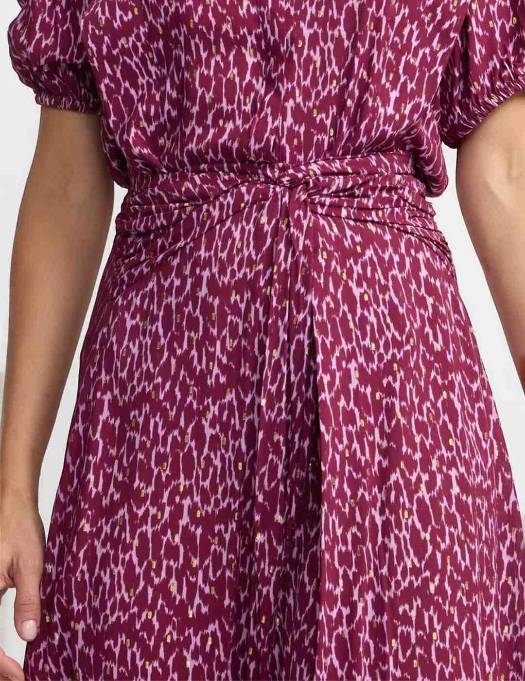 Falda Silbon midi asimetrica estampado lurex para mujer