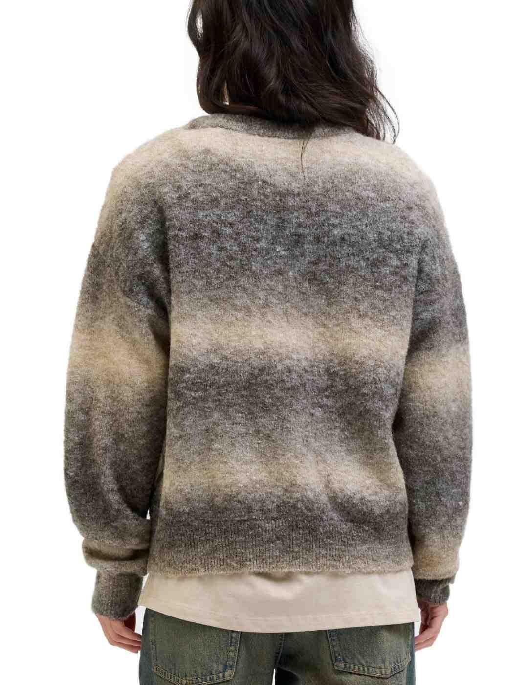 Jersey JJXX Amira marrón rayas manga larga para mujer