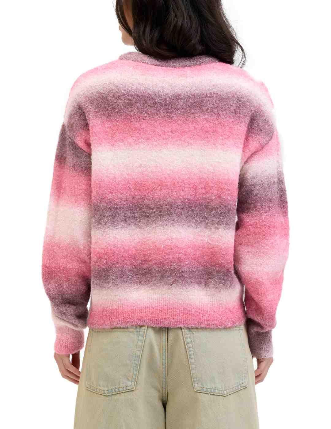 Jersey JJXX Amira rosa rayas manga larga para mujer