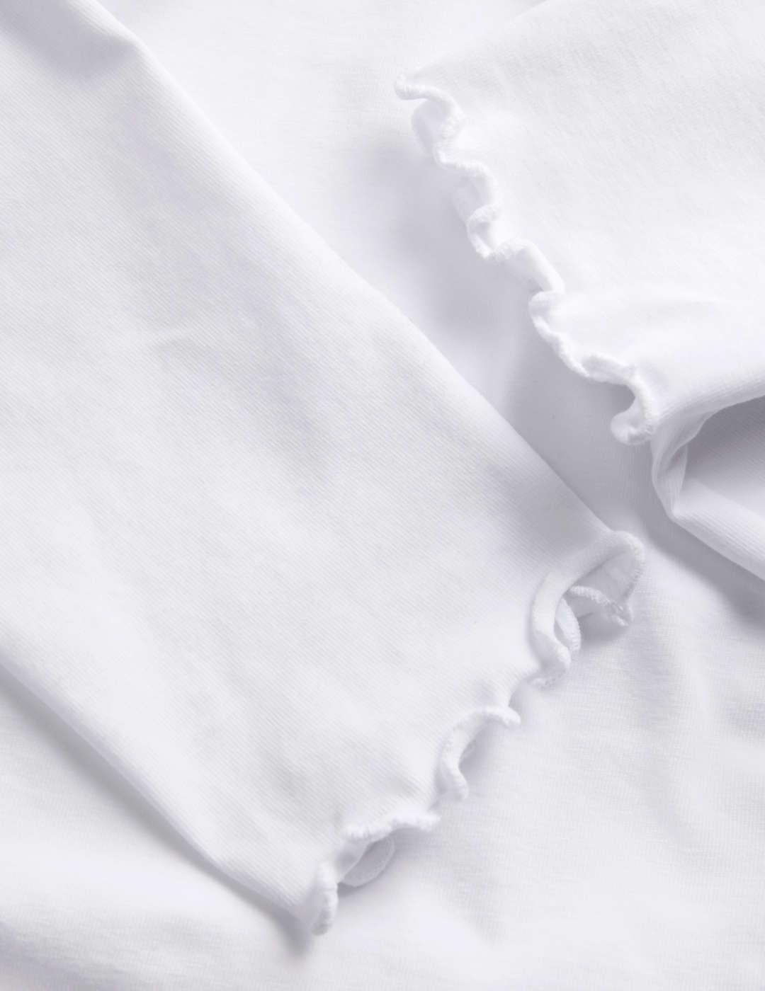 Camiseta JJXX Gigi blanca ajustada manga larga para mujer