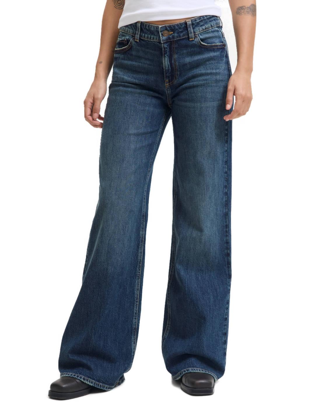 Pantalón vaquero JJXX Rome marino flared para mujer