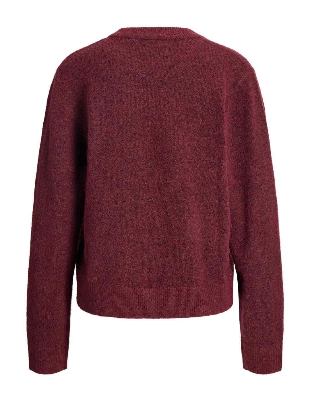 Jersey JJXX Evi burdeos punto manga larga de mujer