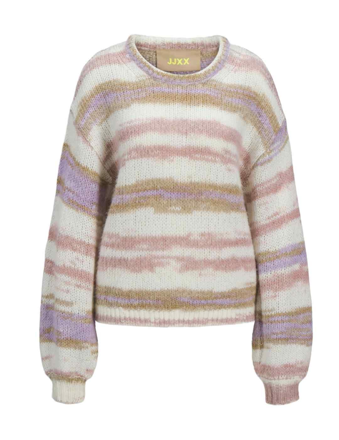 Jersey JJXX Amelia multicolor rayas punto grueso de mujer