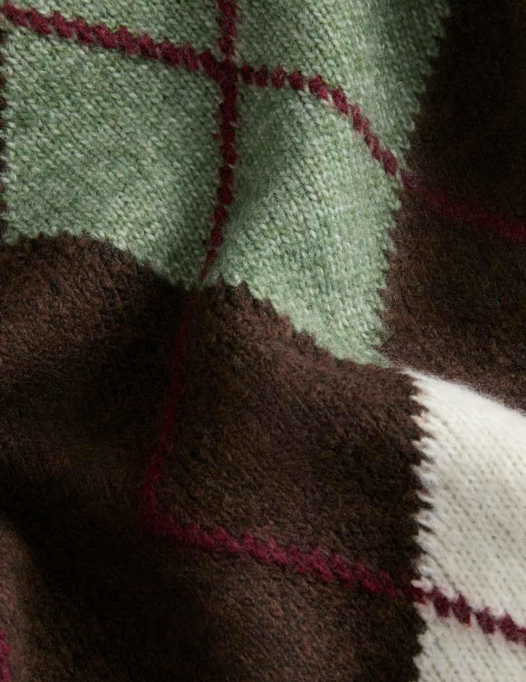 Jersey JJXX Harvi marrón chocolate con rombos para mujer