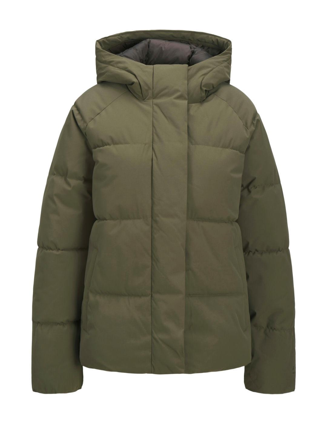 Chaqueta JJXX Global verde acolchado capucha para mujer