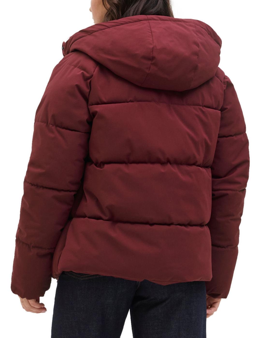 Chaqueta JJXX Global burdeos acolchado capucha para mujer