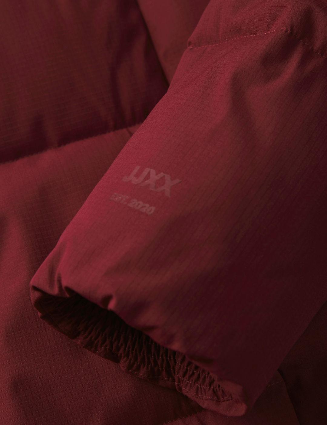 Chaqueta JJXX Global burdeos acolchado capucha para mujer