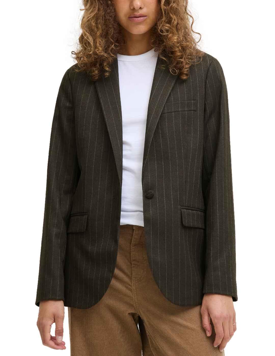 Americana JJXX Ana marrón raya diplomática para mujer