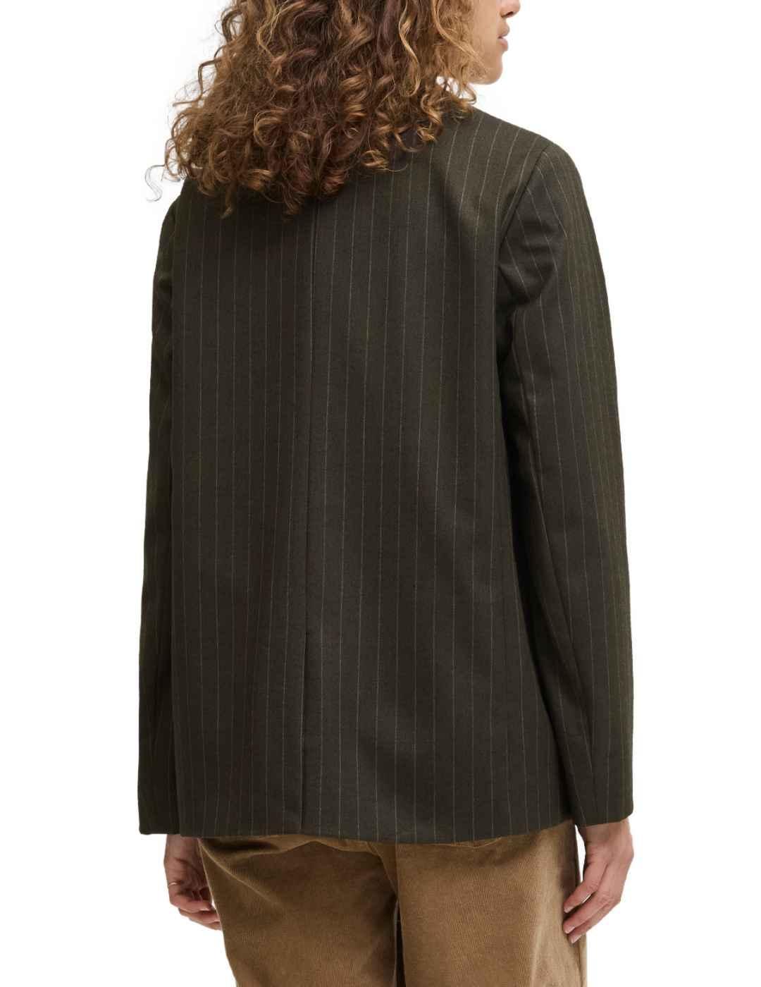 Americana JJXX Ana marrón raya diplomática para mujer