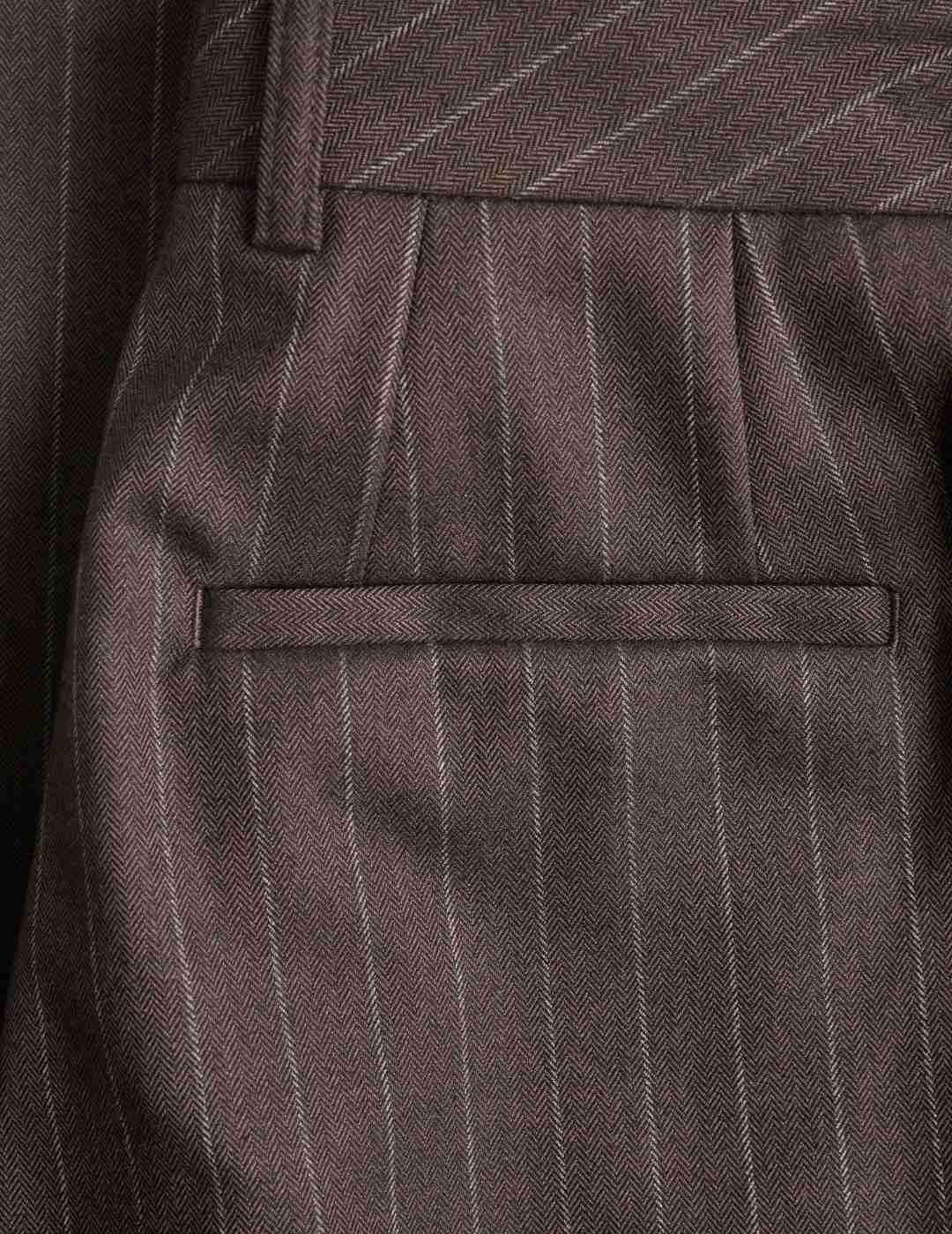 Pantalón JJXX Ana raya diplomática marrón para mujer