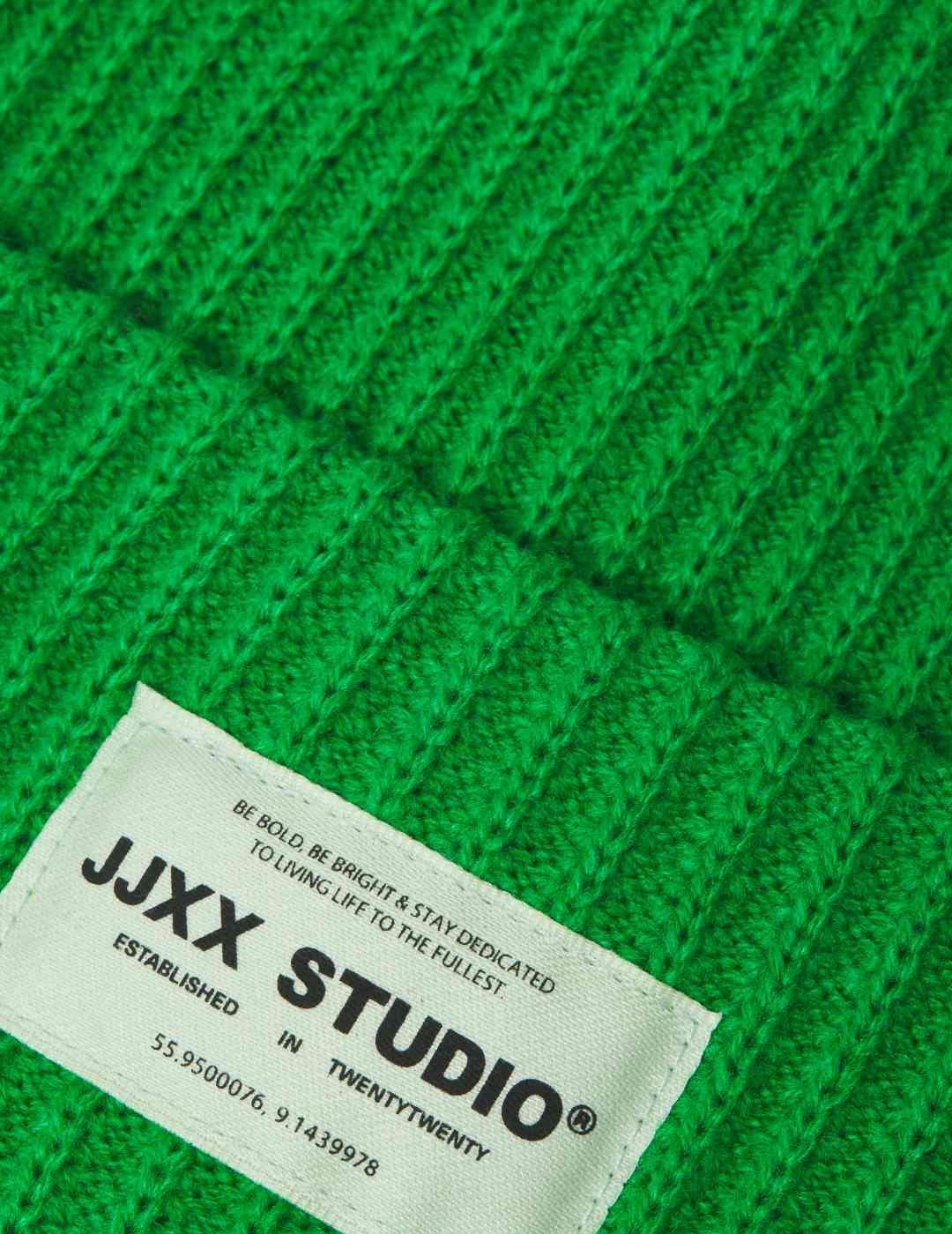 Gorro JJXX Othelia verde de punto para mujer