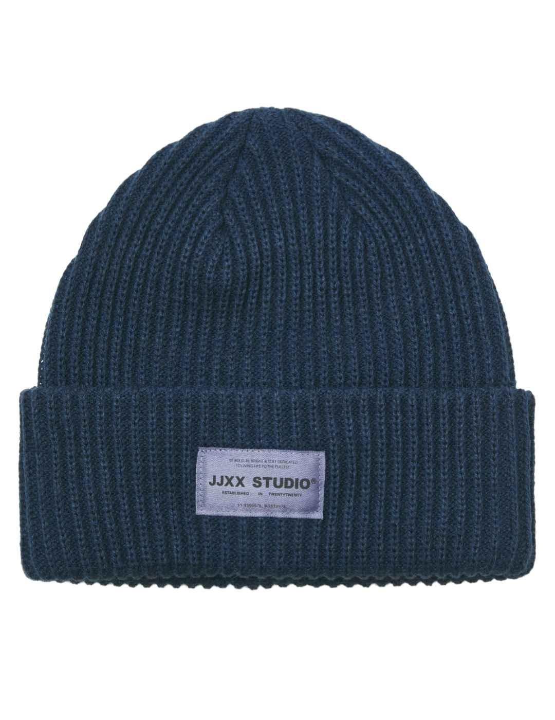Gorro JJXX Othelia en tejido acanalado azul marino de mujer