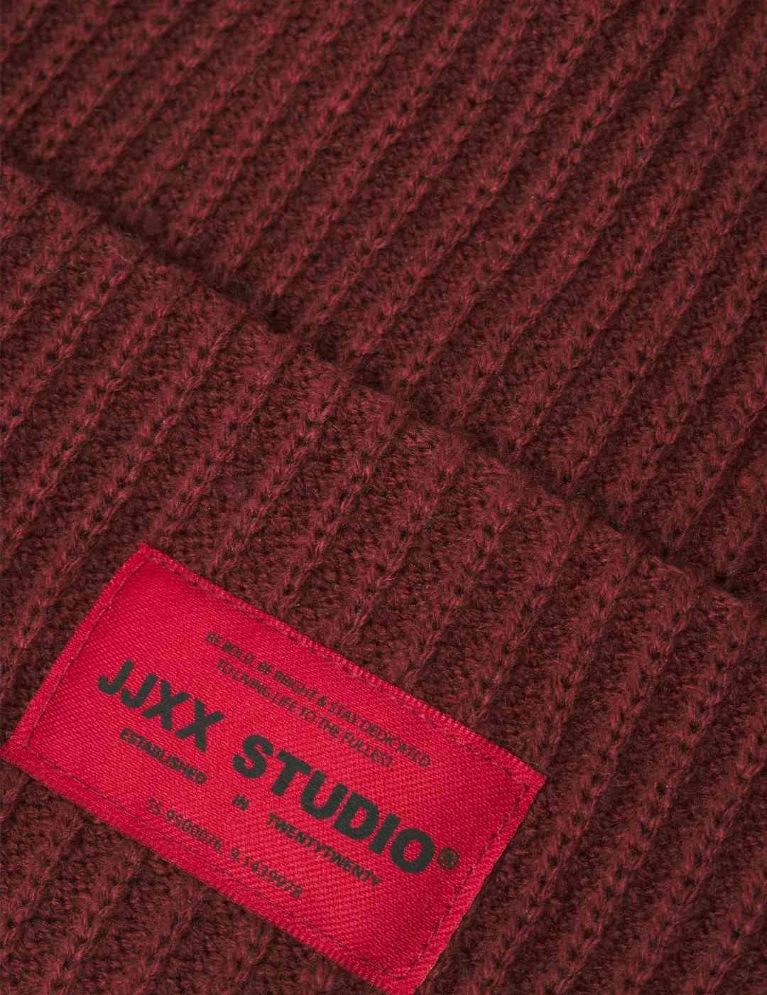Gorro JJXX Othelia burdeos de punto para mujer