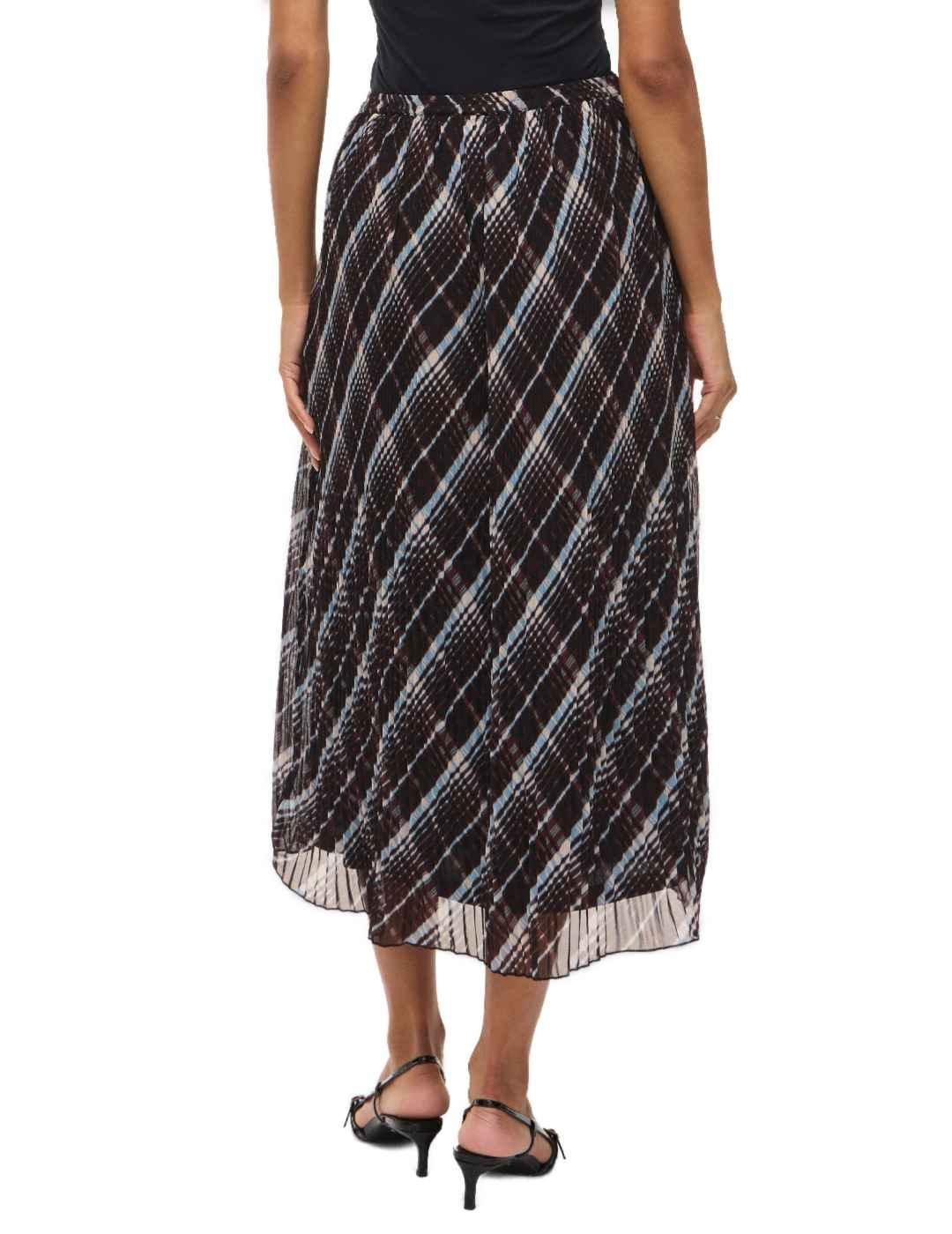 Falda Vila Daliana Kika cintura alta plisada marrón de mujer