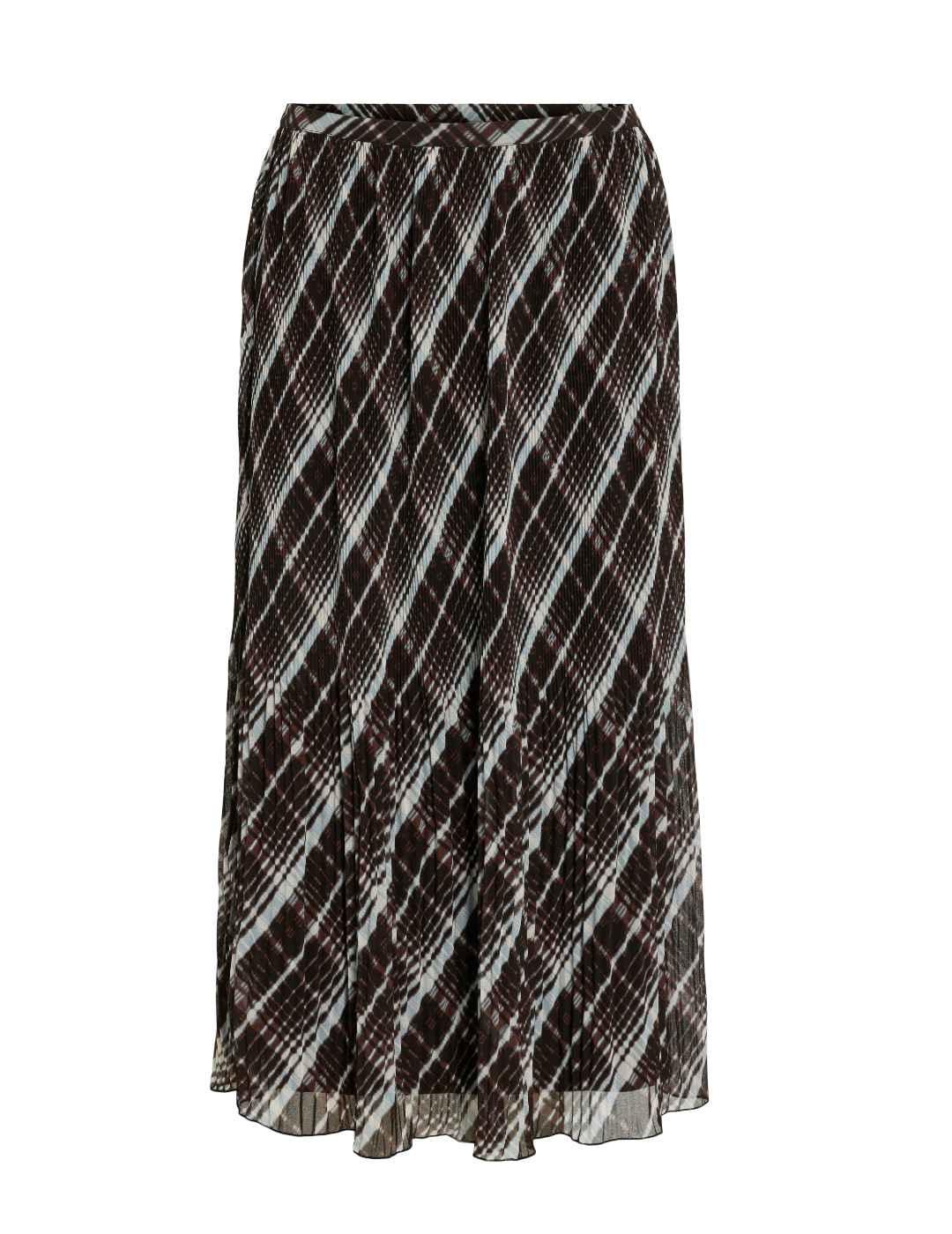 Falda Vila Daliana Kika cintura alta plisada marrón de mujer