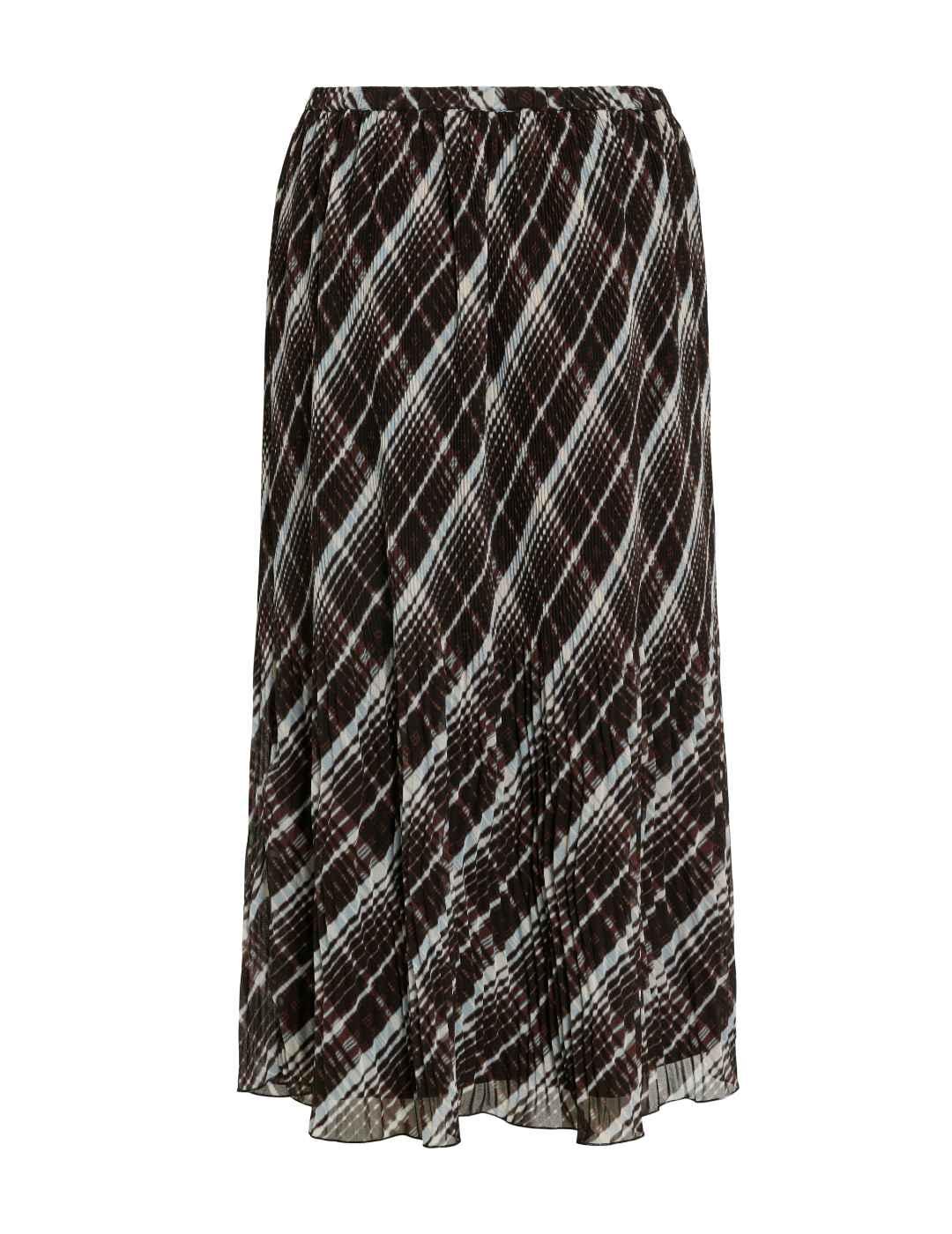 Falda Vila Daliana Kika cintura alta plisada marrón de mujer