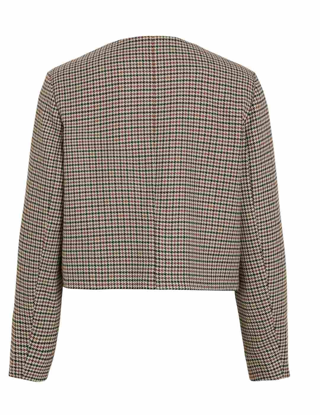 Blazer Vila estampado pata de gallo corte tipo cropped mujer