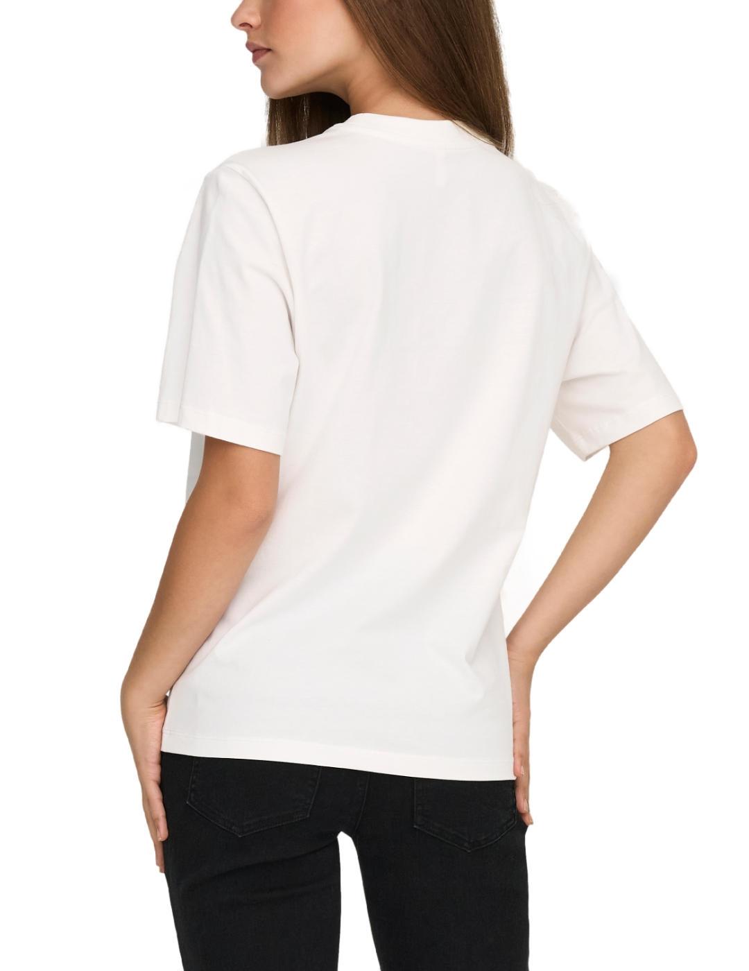 Camiseta Only Siff manga corta gafas blanca para mujer