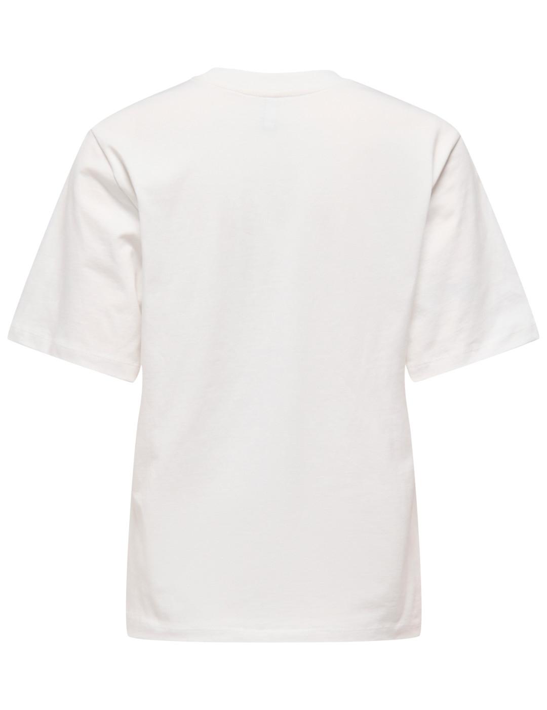 Camiseta Only Siff manga corta gafas blanca para mujer