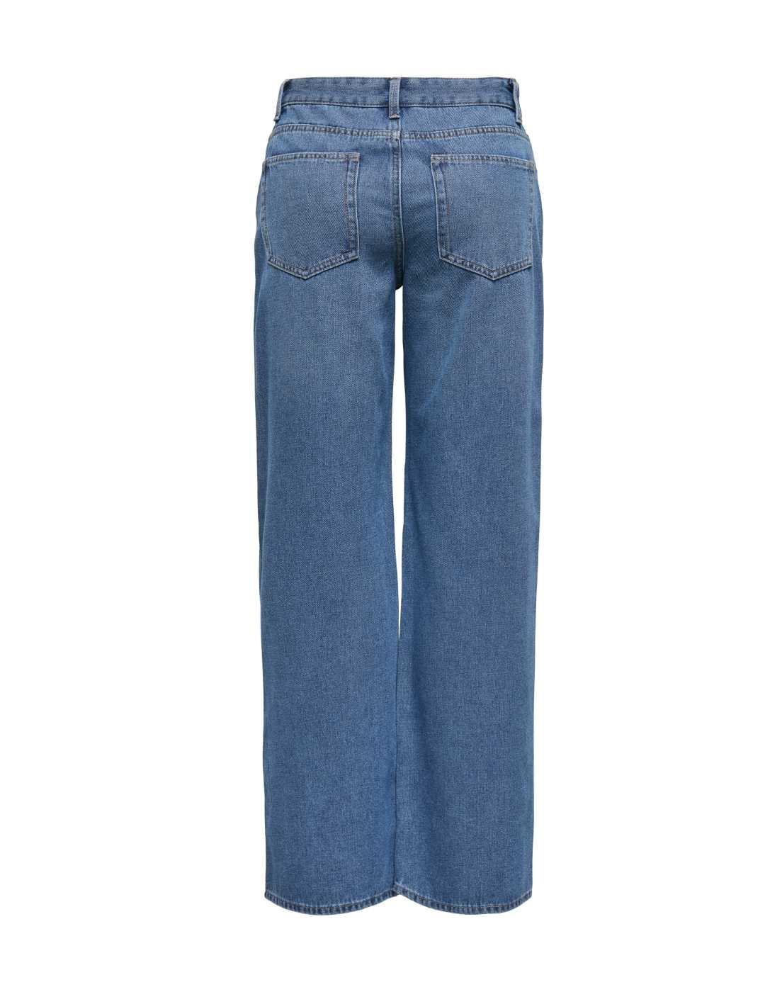 Vaquero Only Cath azul strass wide leg para mujer