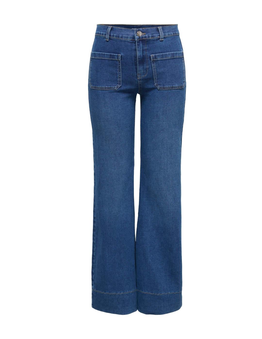 Vaquero Only Cypress flare azul medio bolsillos para mujer