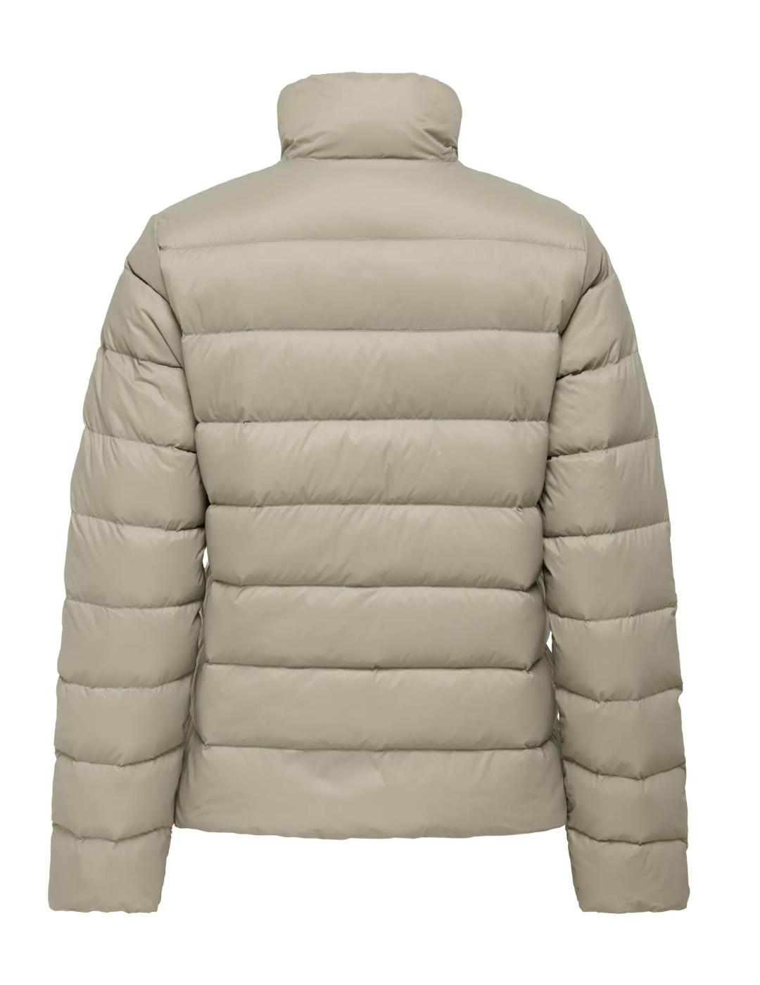 Chaqueta Only Ruby beige acolchado cierre cremallera mujer