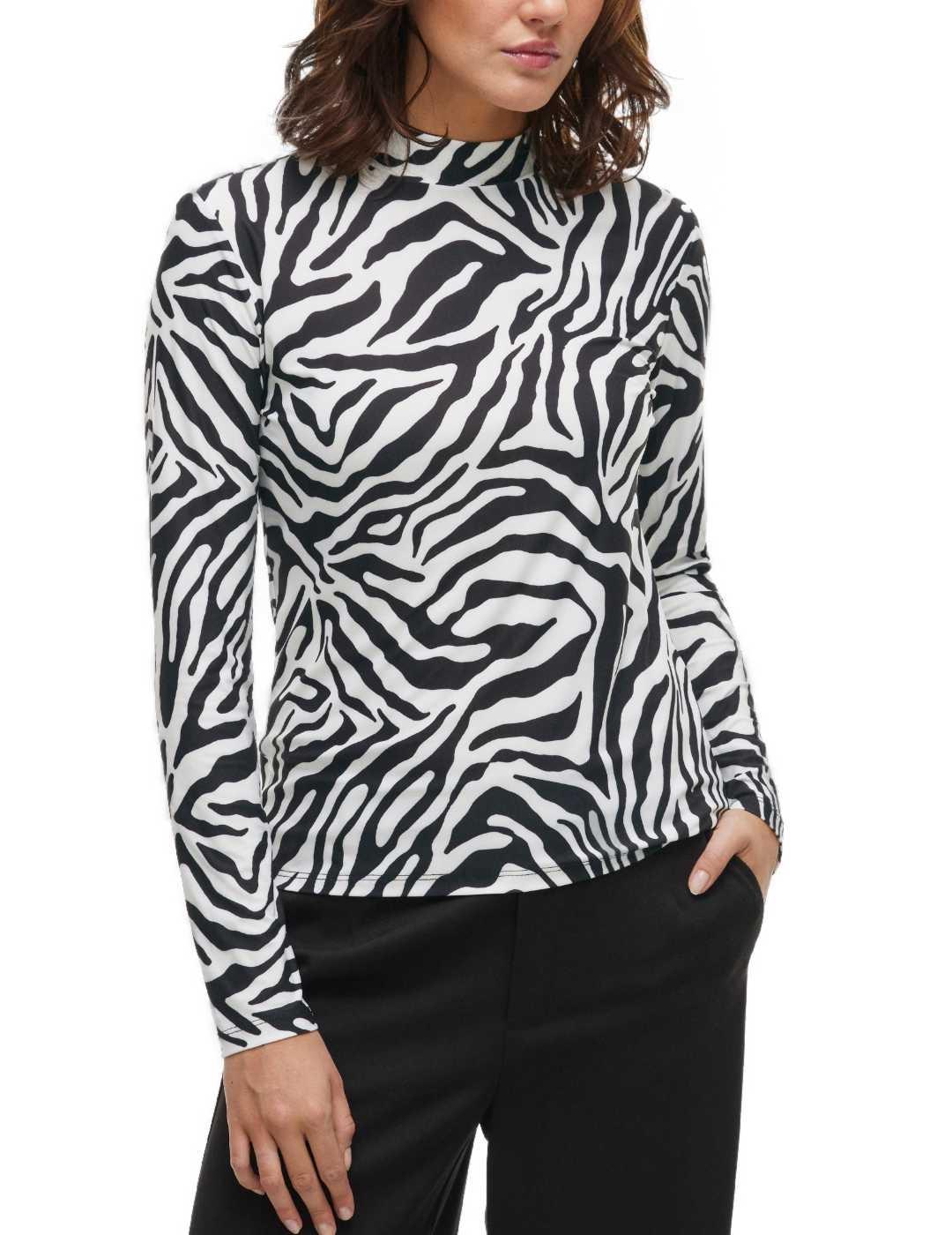 Camiseta Vila Leoa cebra manga larga de mujer