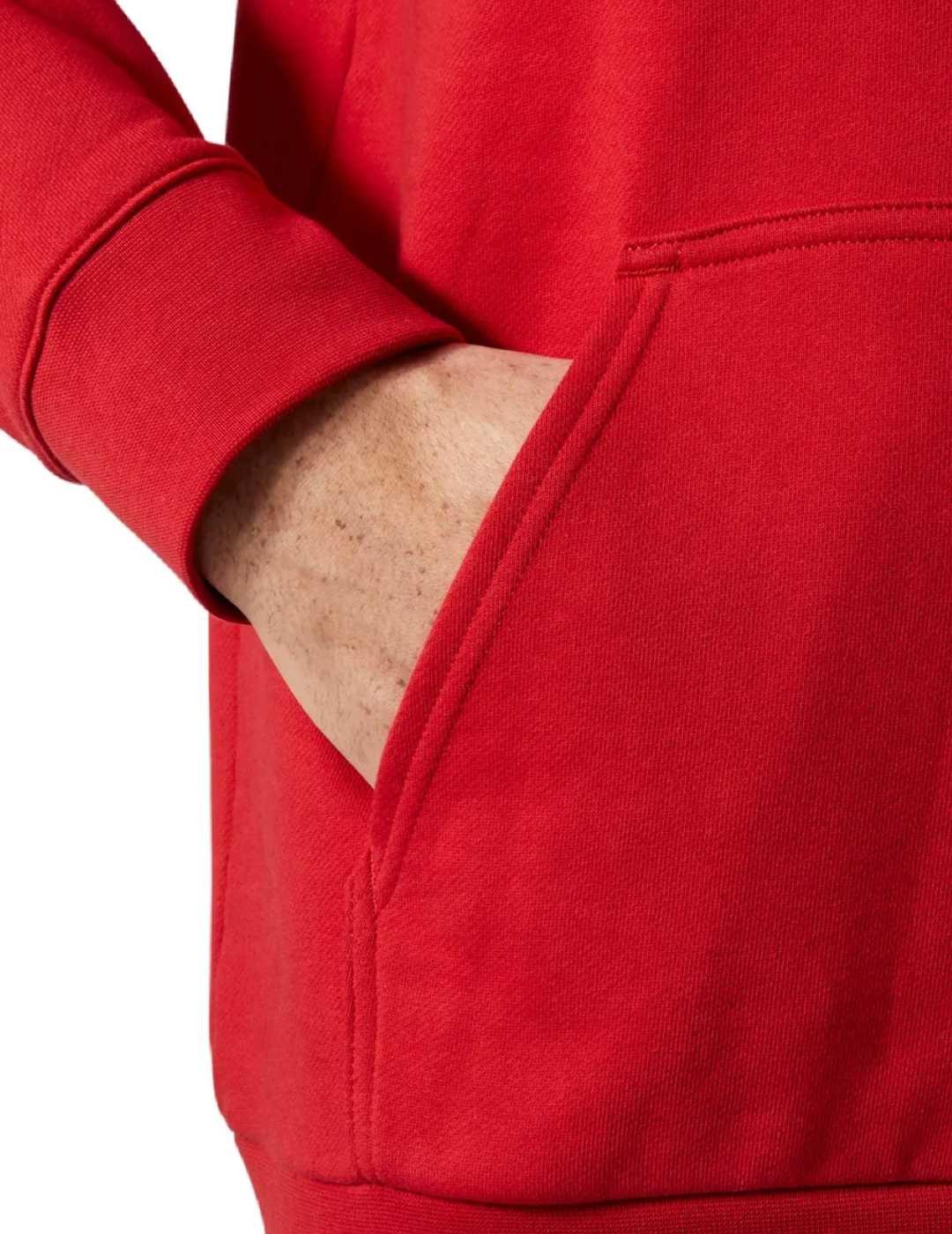 Sudadera Helly Hansen roja con capucha logo blanco de hombre