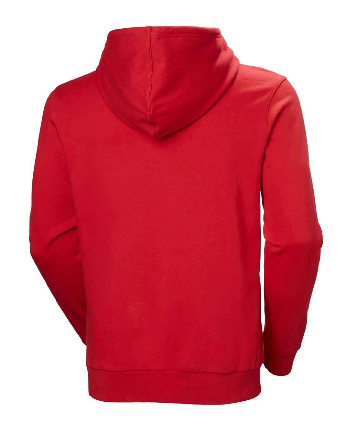 Sudadera Helly Hansen roja con capucha logo blanco de hombre
