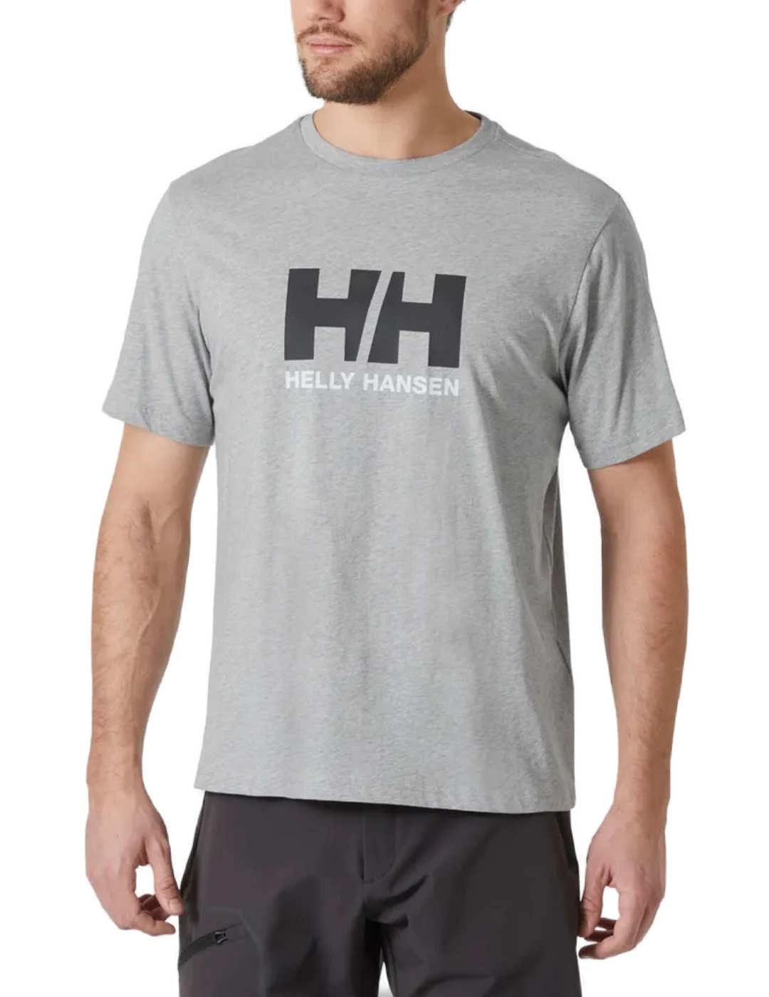 Camiseta Helly Hansen Logo gris manga corta para hombre
