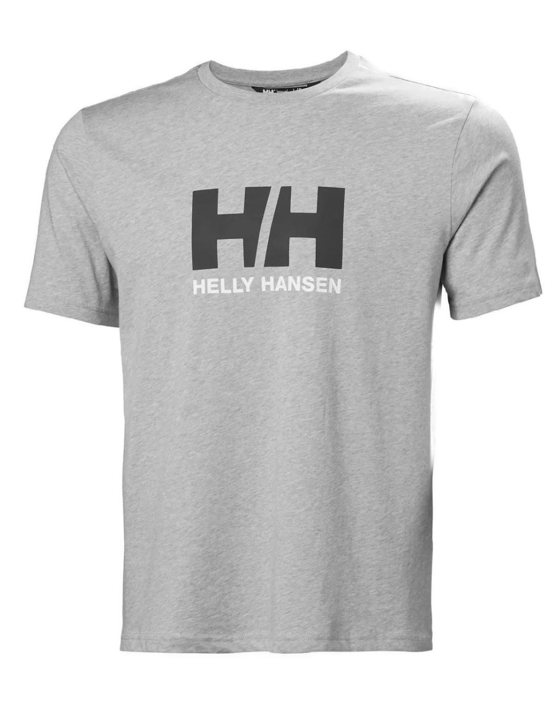 Camiseta Helly Hansen Logo gris manga corta para hombre