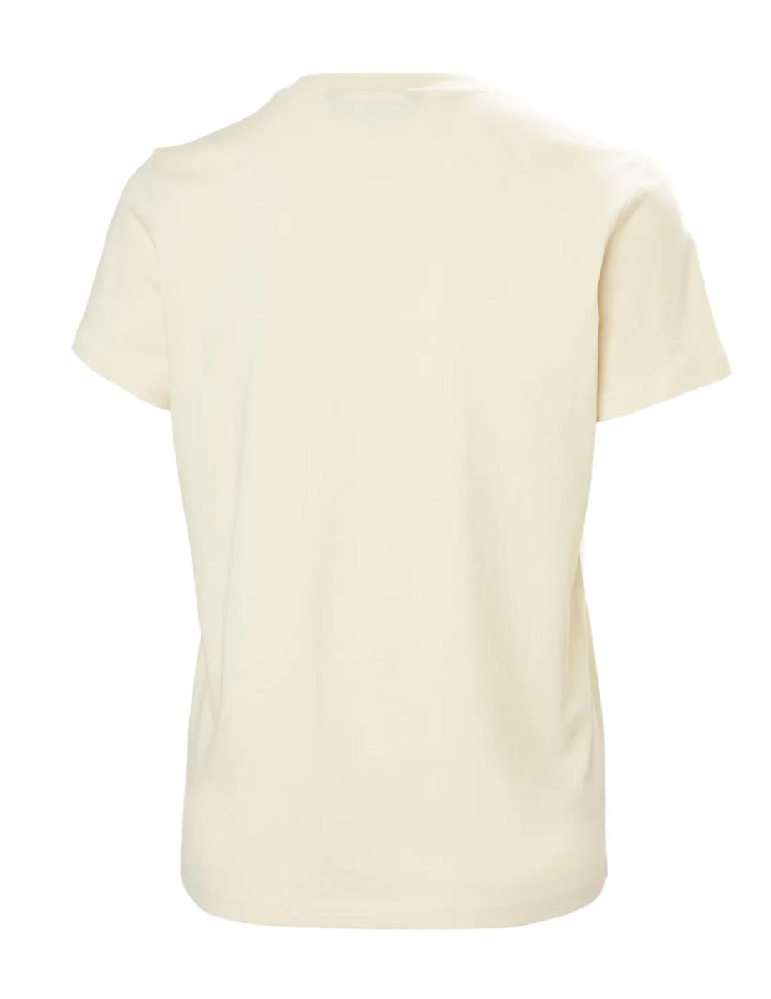 Camiseta Helly Hansen Logo beige manga corta para mujer