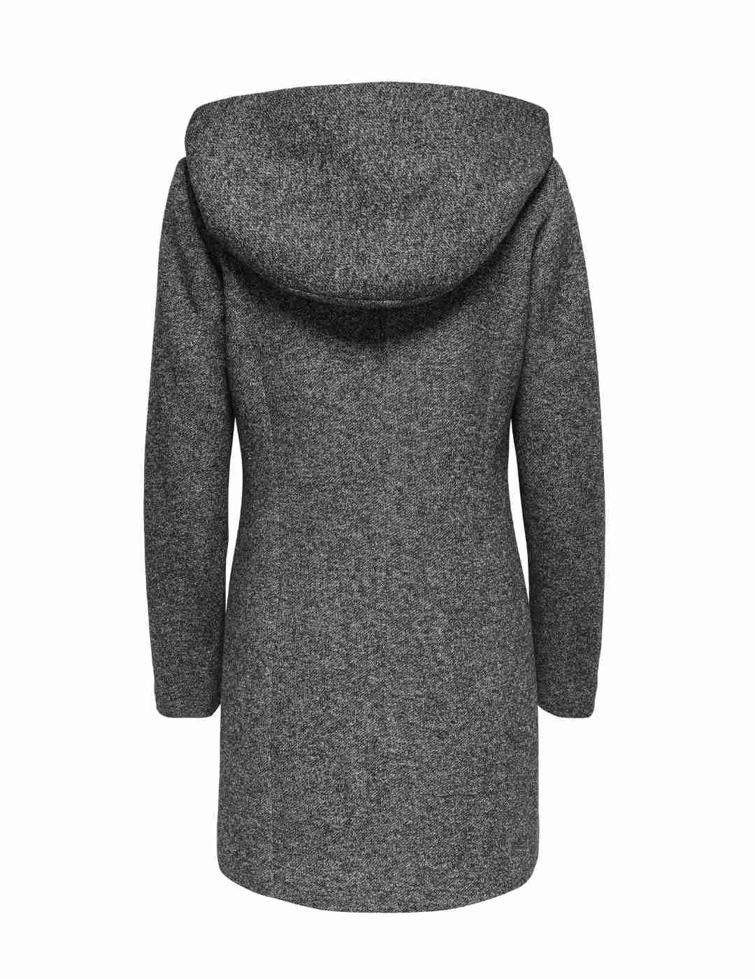 Abrigo Only Sedona gris oscuro con capucha para mujer