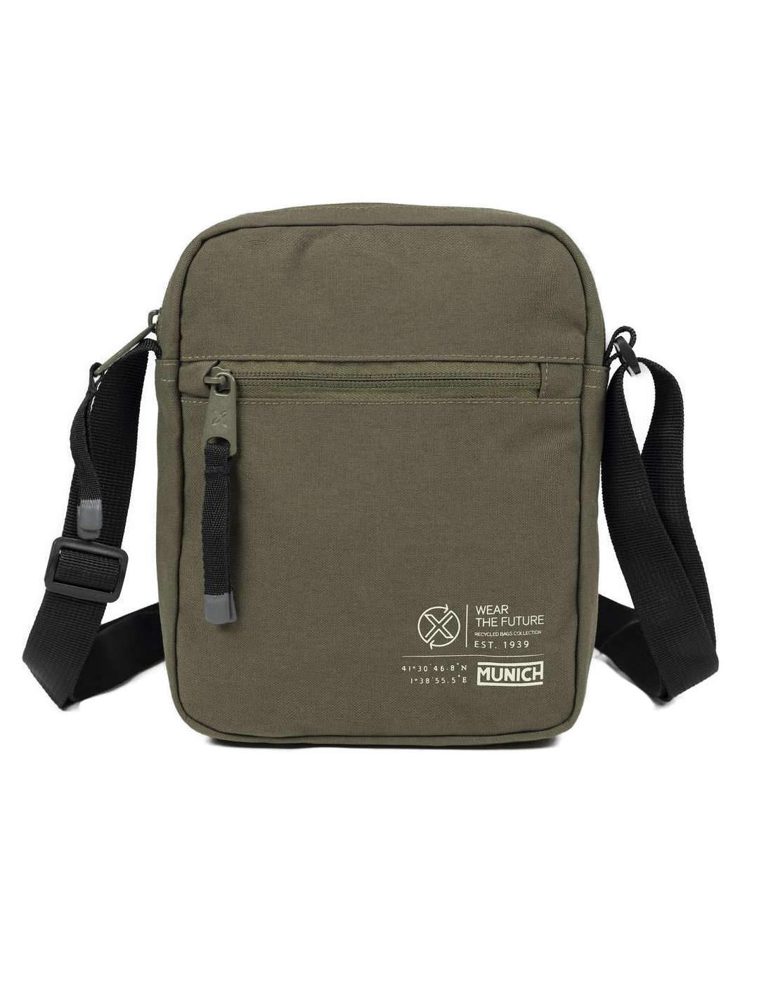 Bandolera Munich verde caqui pequeña para hombre