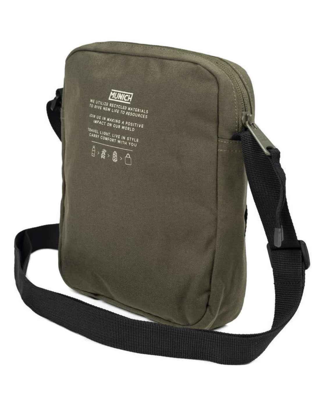 Bandolera Munich verde caqui pequeña para hombre