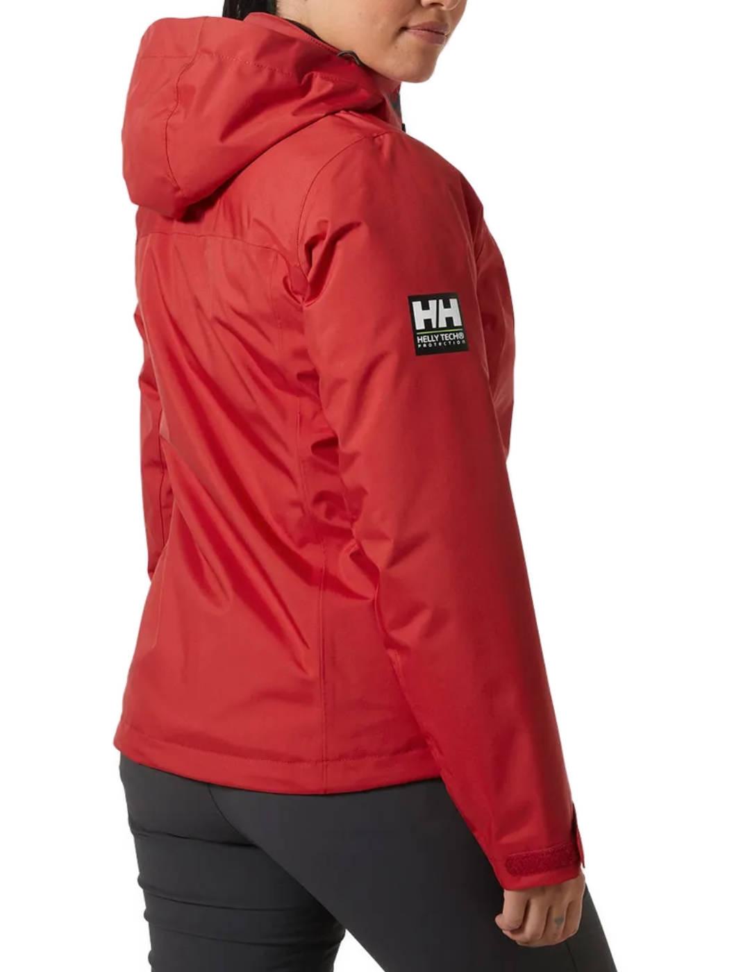 Chaqueta Helly Hansen Crew roja impermeable slim para mujer