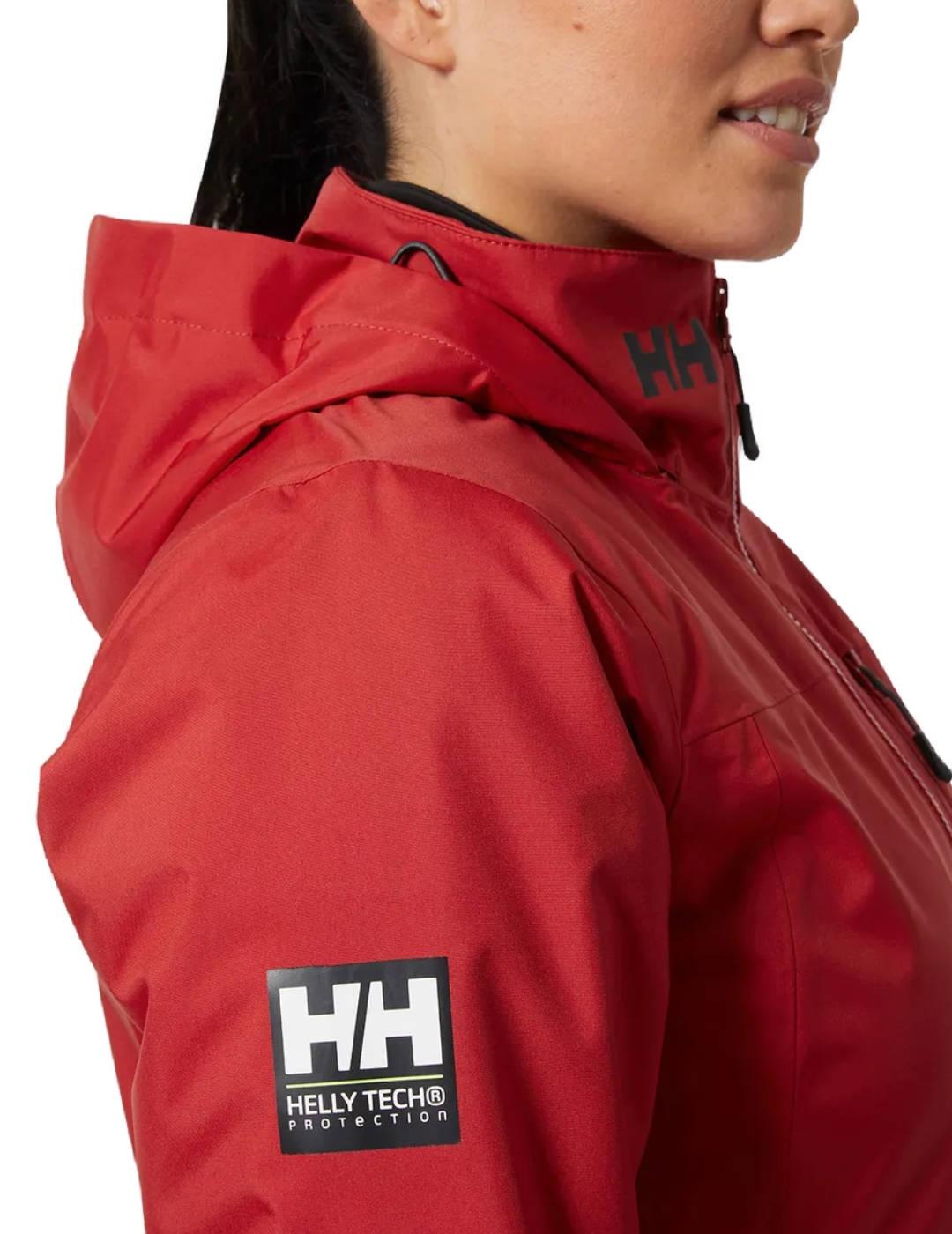 Chaqueta Helly Hansen Crew roja impermeable slim para mujer