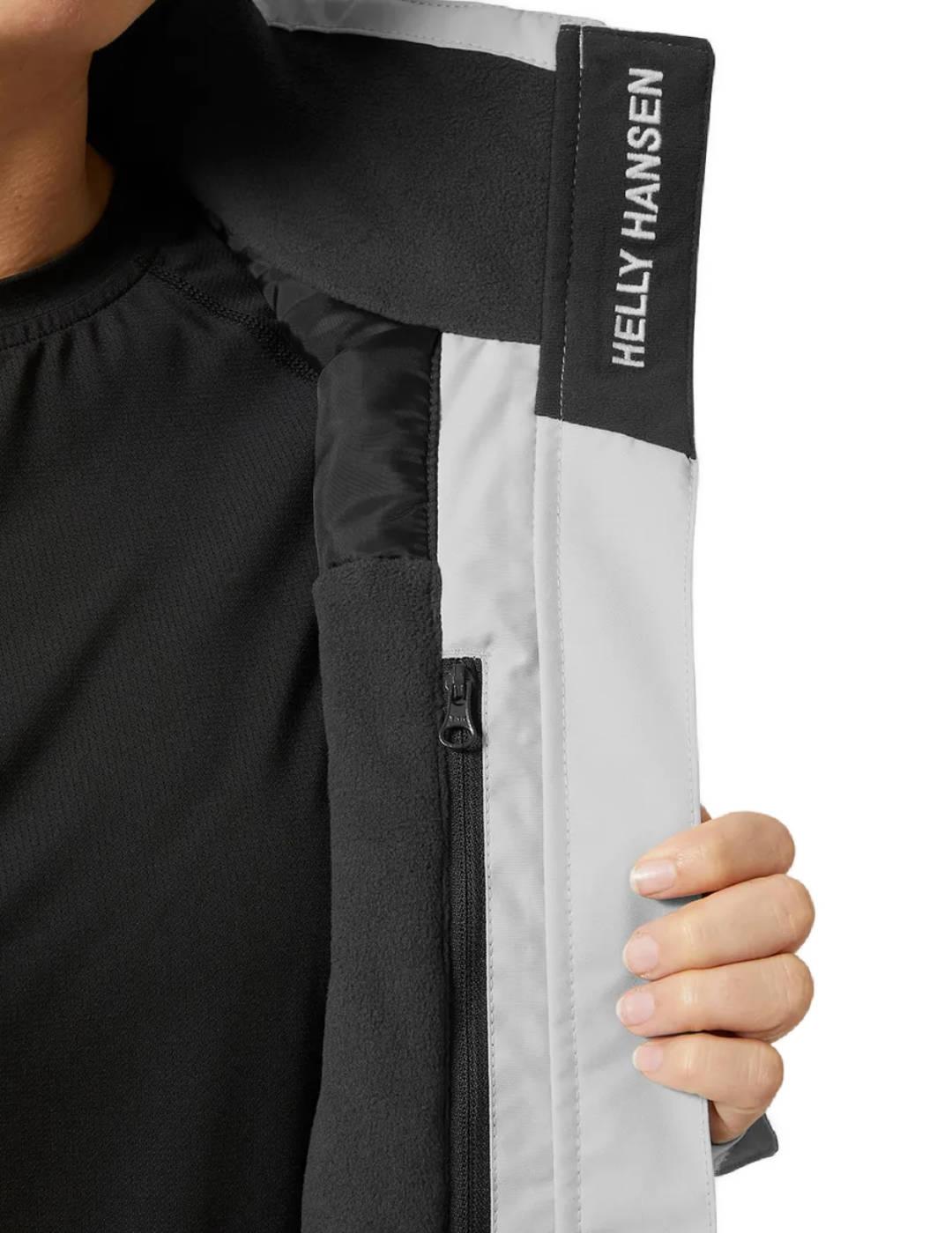 Chaqueta Helly Hansen Crew gris impermeable slim para mujer