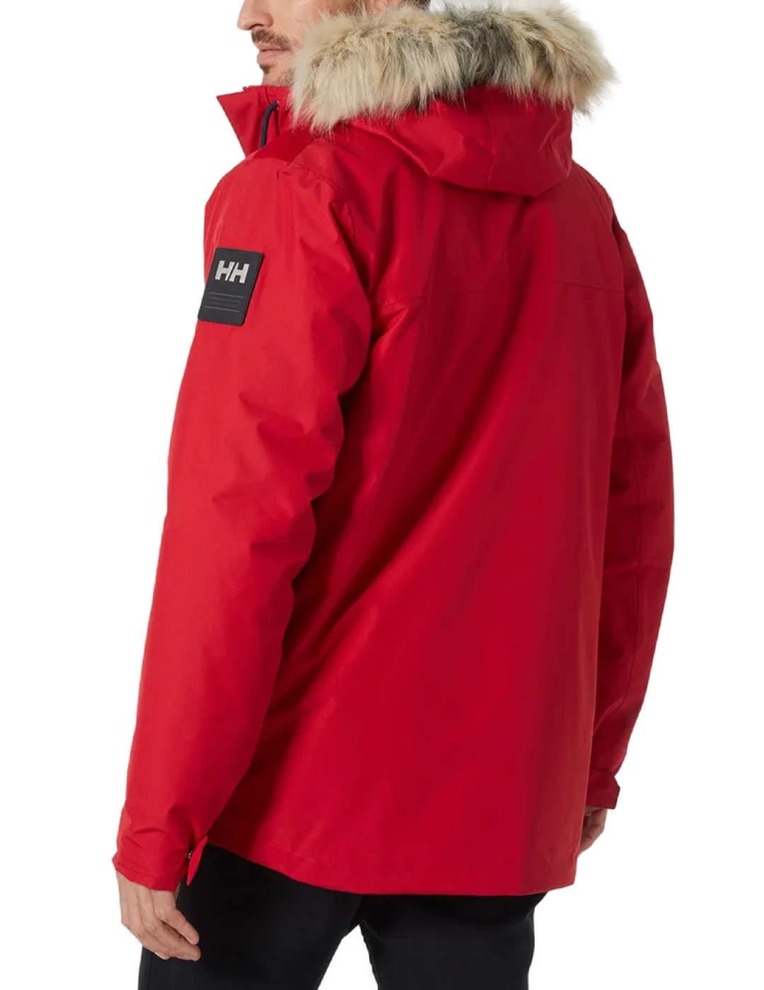 Parka Helly Hansen Coastal capucha ajustable roja de hombre