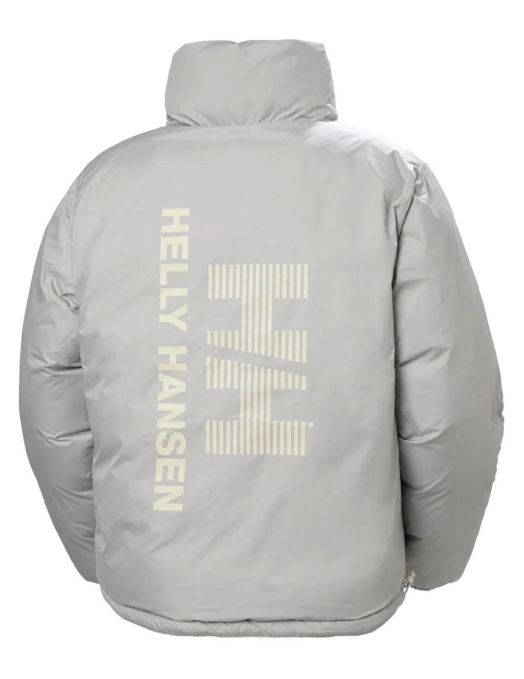 Chaqueta Helly Hansen beige gris reversible para mujer