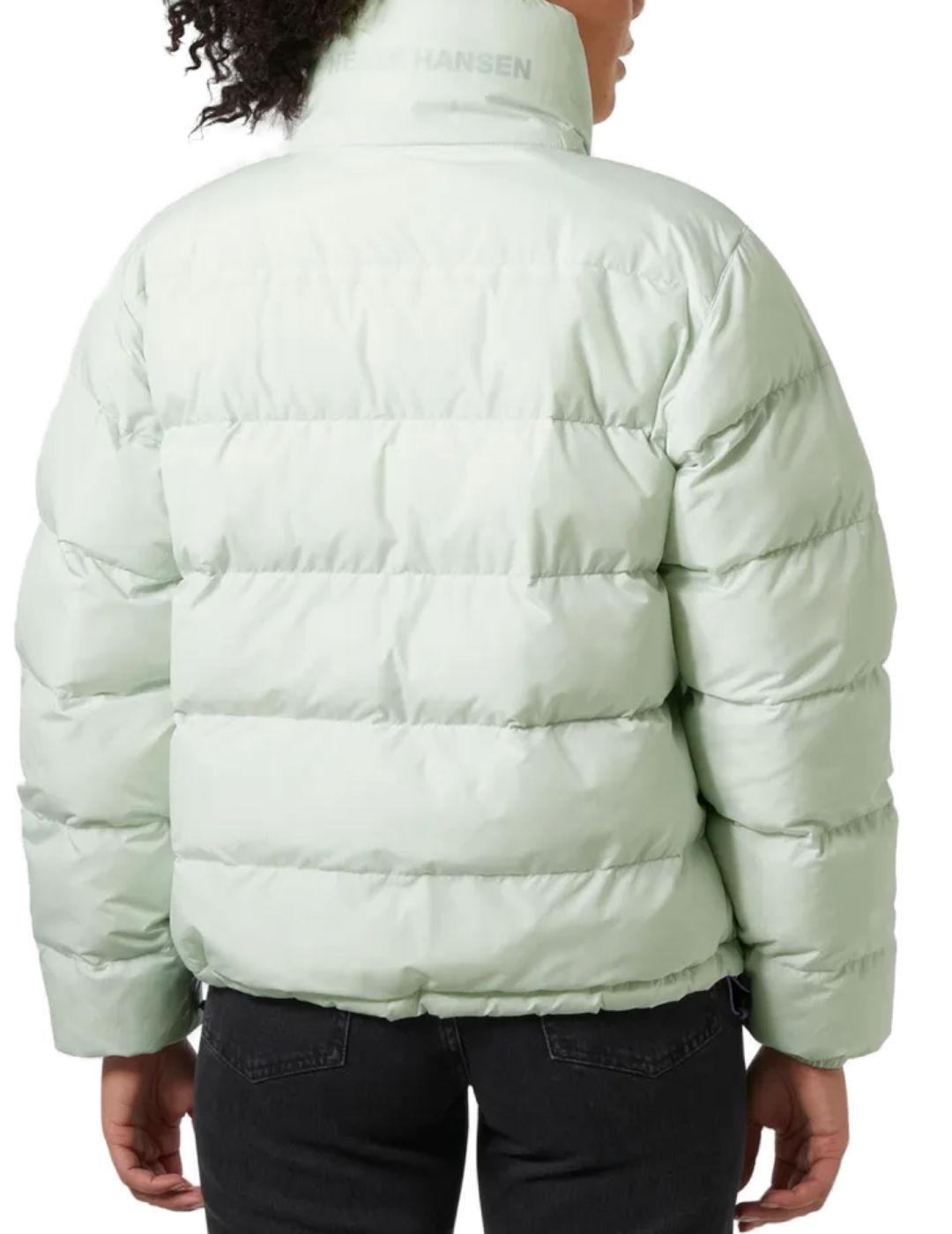 Chaqueta Helly Hansen verde lila reversible puffer de mujer