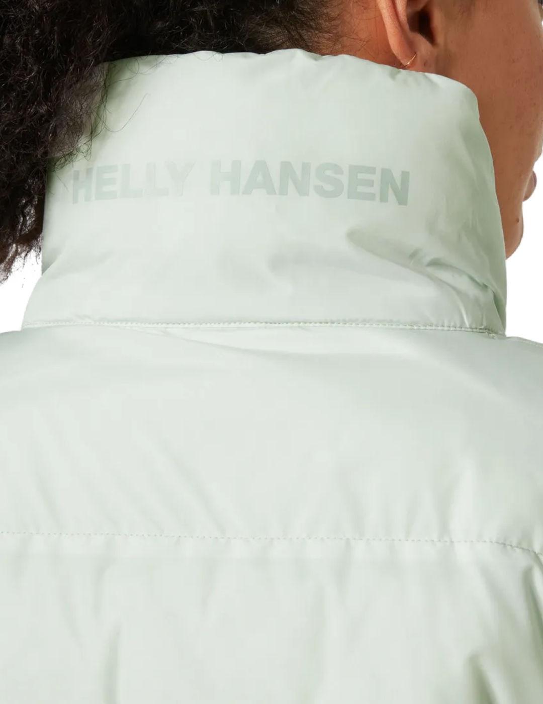 Chaqueta Helly Hansen verde lila reversible puffer de mujer
