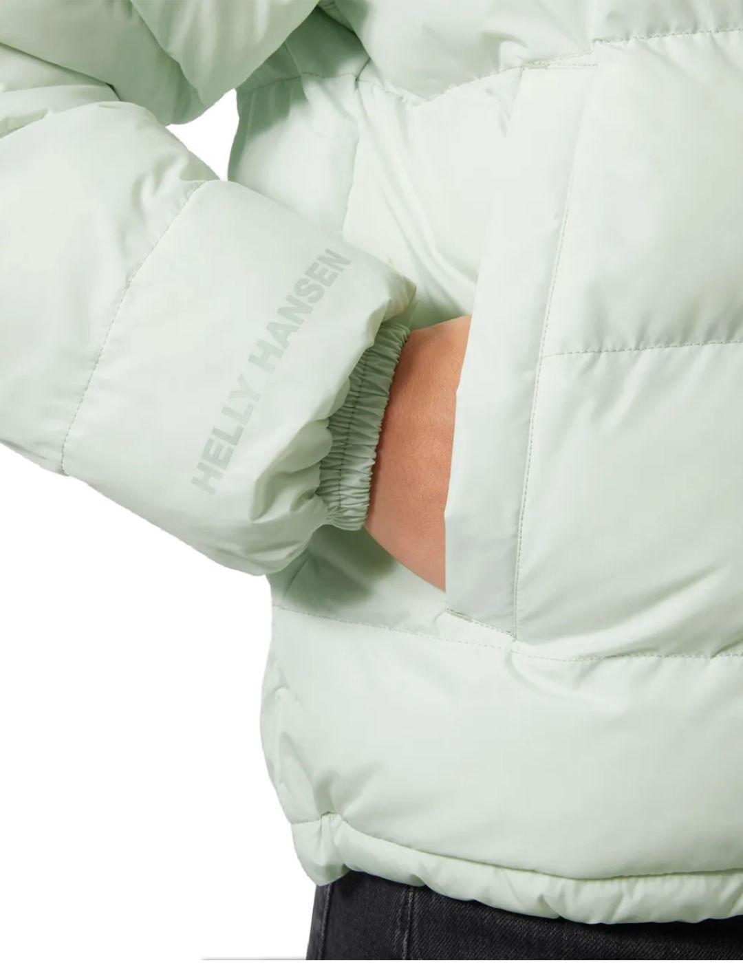 Chaqueta Helly Hansen verde lila reversible puffer de mujer