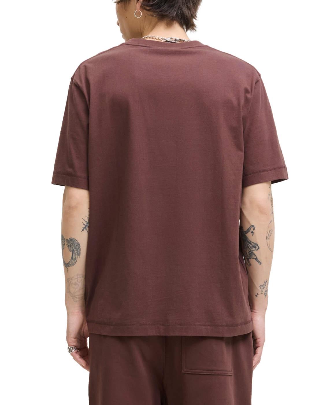 Camiseta Jack&Jones Norrebro granate manga corta de hombre