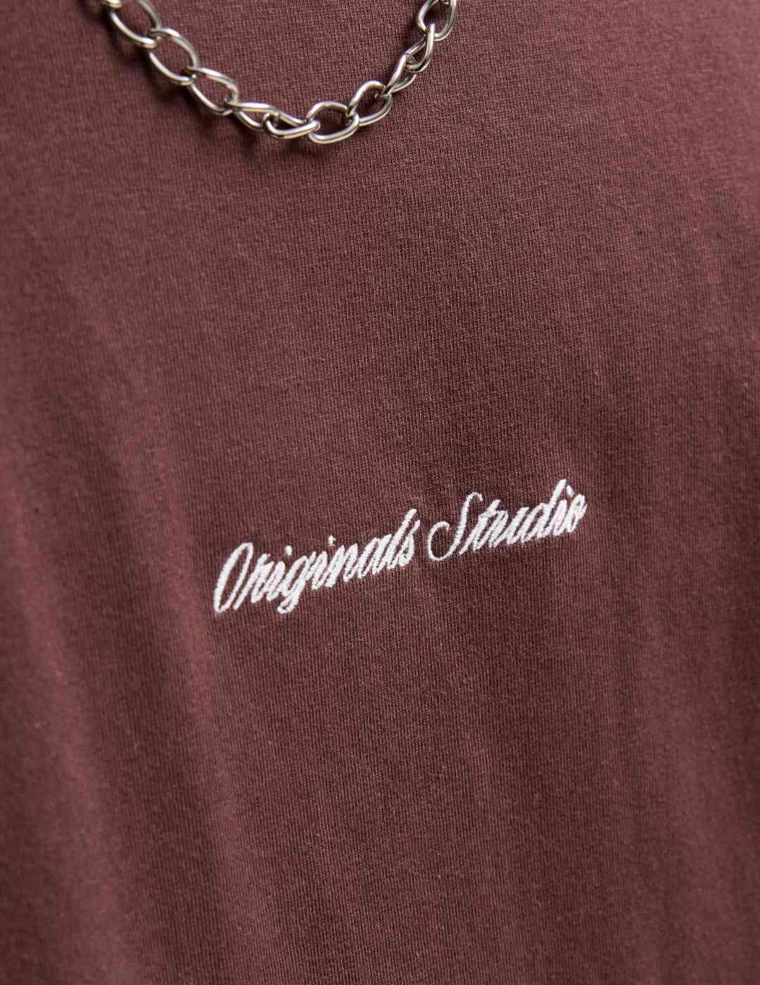 Camiseta Jack&Jones Norrebro granate manga corta de hombre