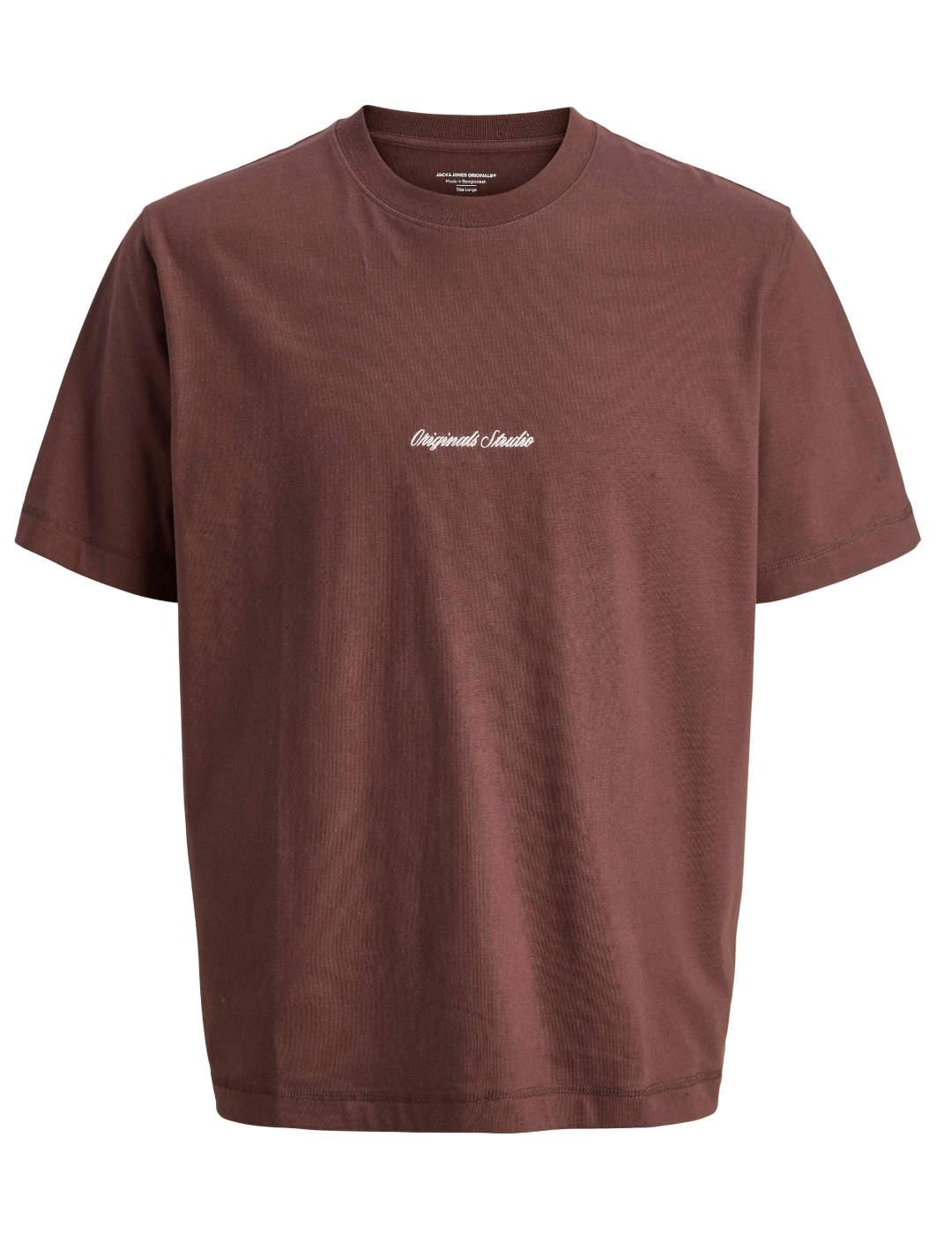 Camiseta Jack&Jones Norrebro granate manga corta de hombre