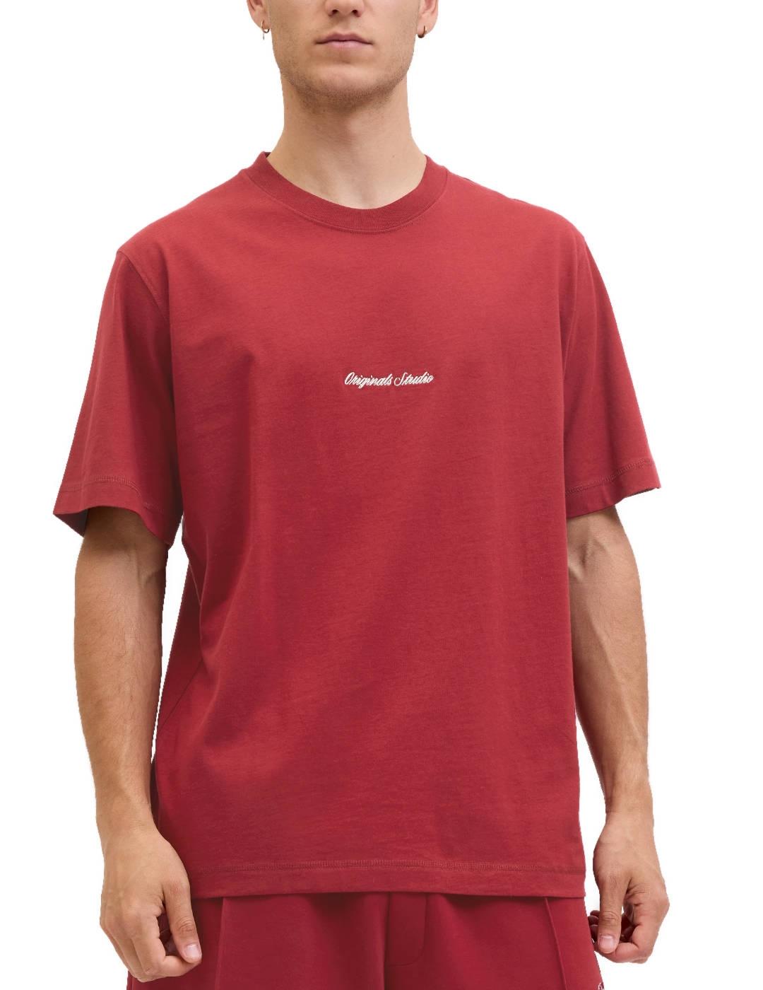 Camiseta Jack&Jones Norrebro roja manga corta de hombre