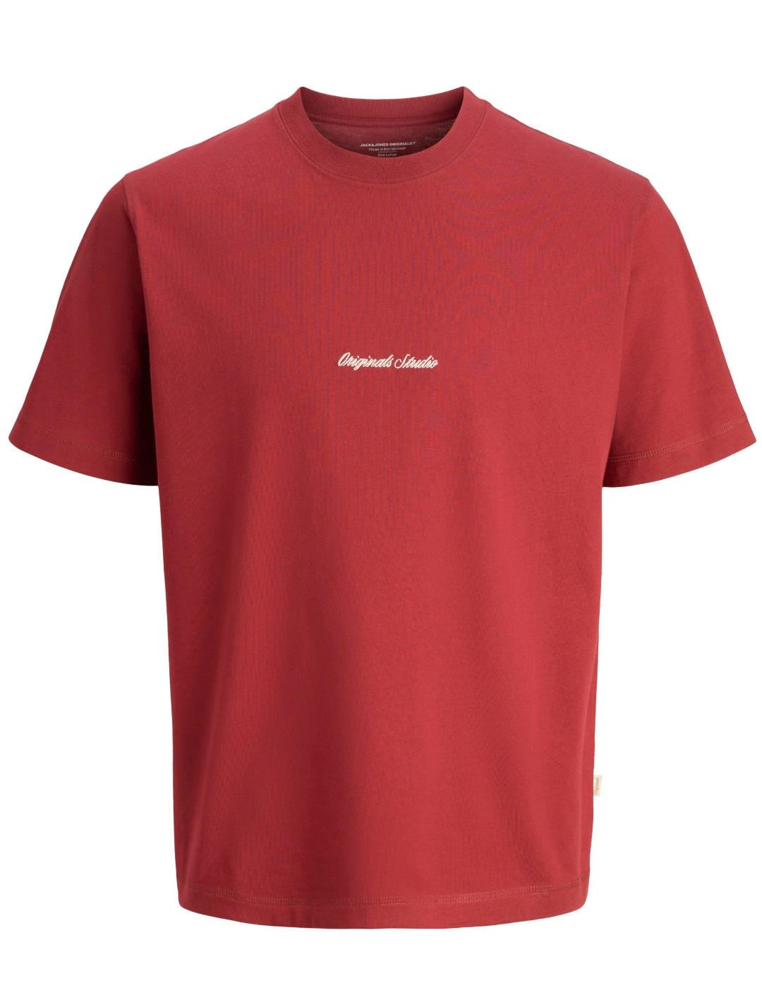 Camiseta Jack&Jones Norrebro roja manga corta de hombre