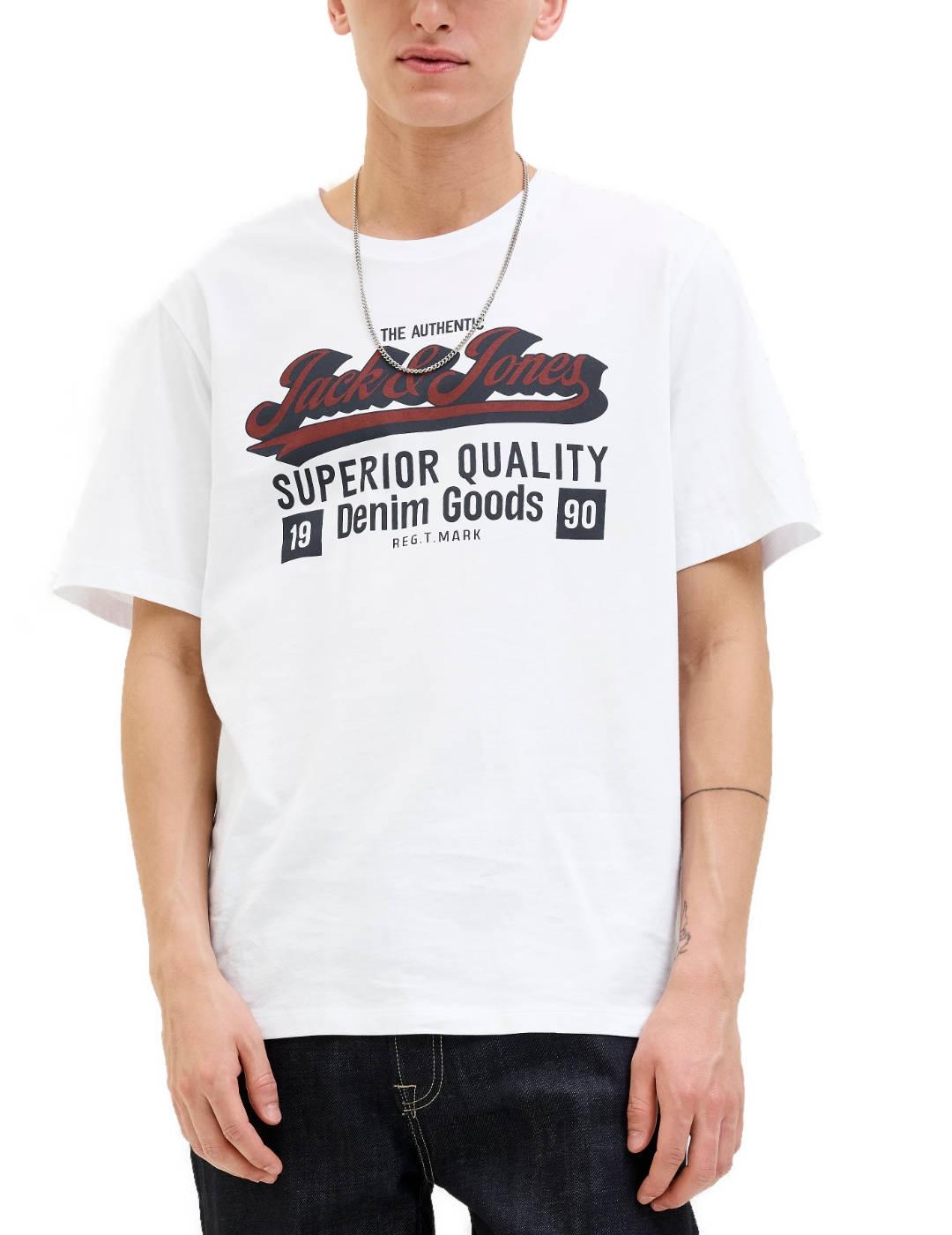 Camiseta Jack&Jones Logo blanca manga corta de hombre